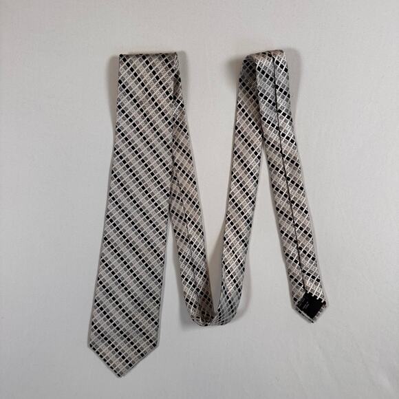 Jos. A. Bank Men’s Executive Collection Silk Necktie Gray Geometric Tie Classic - Picture 4 of 8